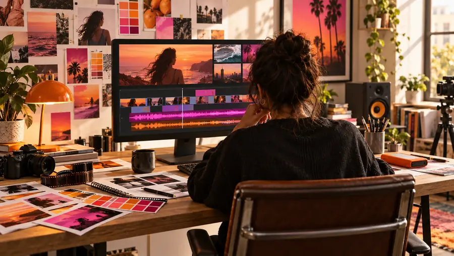 Illustrative video editing view representing a more deliberate editing workflow